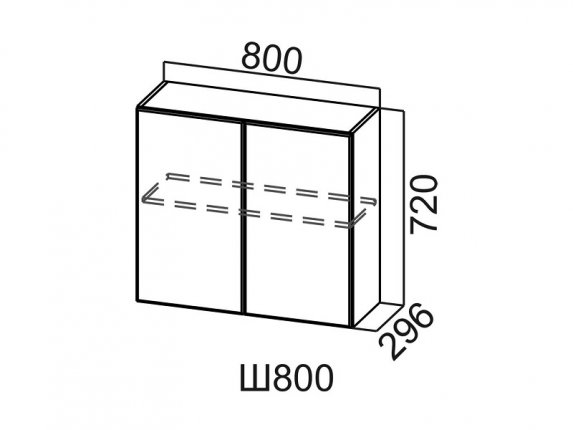 Шкаф навесной 800 Ш800 Вектор 800х720х296